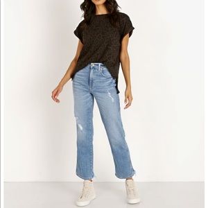 Wrangler Heritage Jean Sapphire High Rise Skinny Raw Hem Distressed